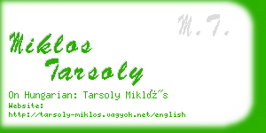 miklos tarsoly business card